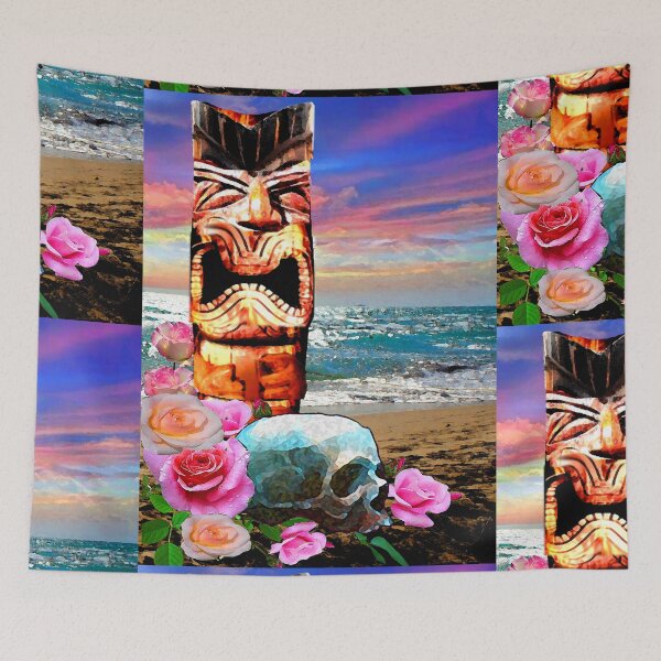 Item preview, Tiki w/skull and roses designed and sold by EspDzines.