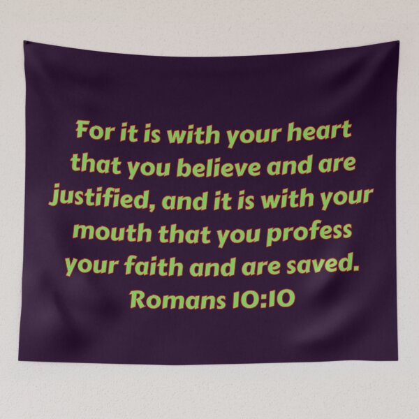 Aperçu de l'œuvre Bible Verse Romans 10:10 créée et vendue par Prayingwarrior.
