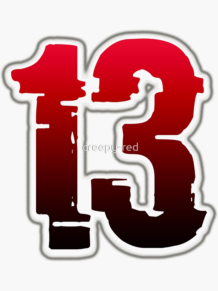 "Creepy Red Number 13" Sticker for Sale by creepy-red | Redbubble