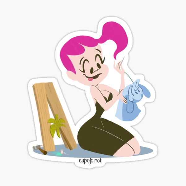 Mitzi At Work Sticker