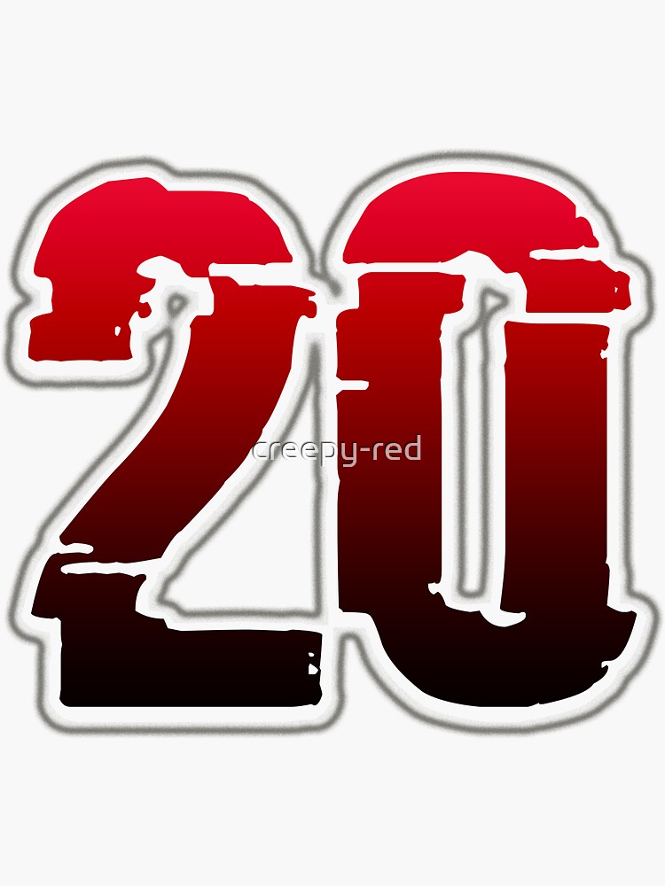 "Creepy Red Number 20" Sticker By Creepy-red | Redbubble