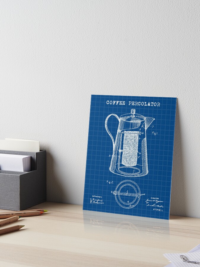 Blueprint Coffee Two Part Percolator Patent Poster Art: Canvas Prints,  Frames & Posters