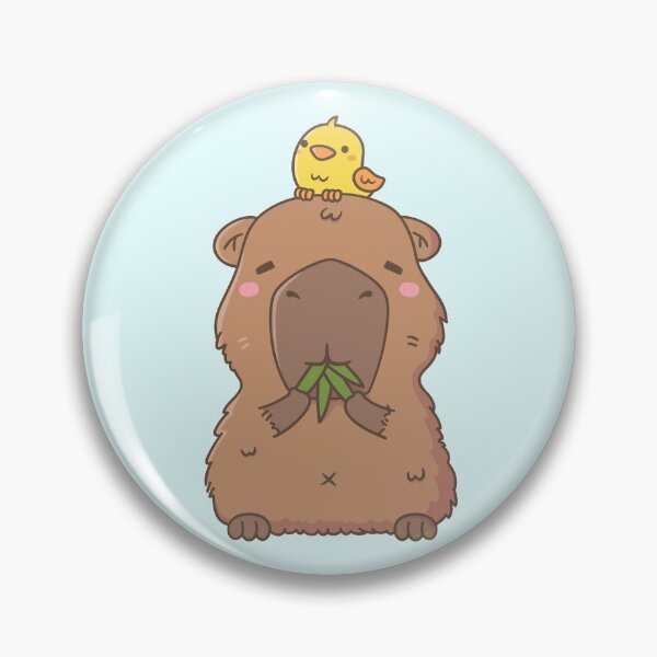 Item preview, Cute Capybara with Yellow Bird Doodle designed and sold by rustydoodle.