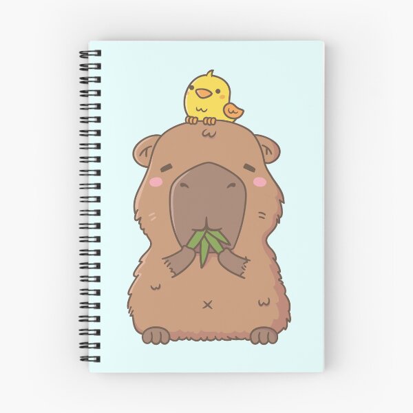 Item preview, Cute Capybara with Yellow Bird Doodle designed and sold by rustydoodle.
