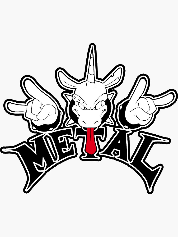 Thumbnail 3 of 3, Sticker, Metal Unicorn designed and sold by pandamis.