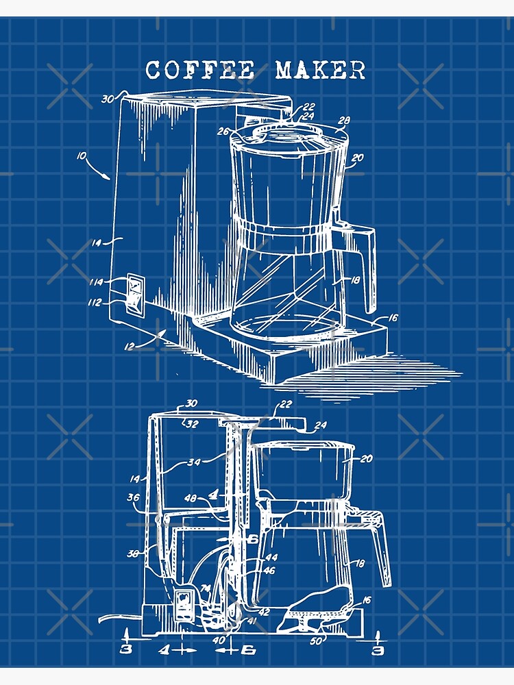 Vintage Coffee Maker Patent Blueprint Mixed Media by Design Turnpike - Fine  Art America