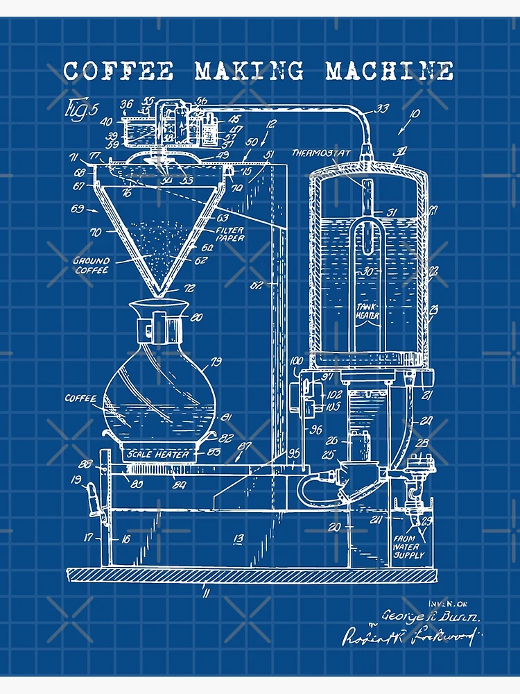 Vintage Coffee Maker Patent Blueprint Mixed Media by Design Turnpike - Fine  Art America