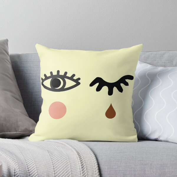 Eyelash and Teardrop Throw Pillow