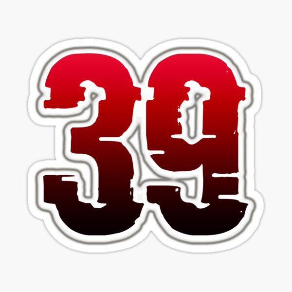 Creepy Red Number 39 Sticker For Sale By Creepy Red Redbubble