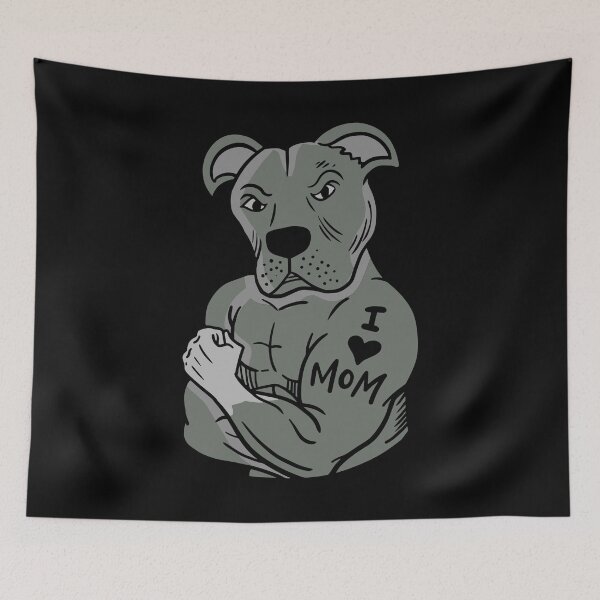 Item preview, Pitbull Showing Tattoo I Love Mom designed and sold by Sandra78.