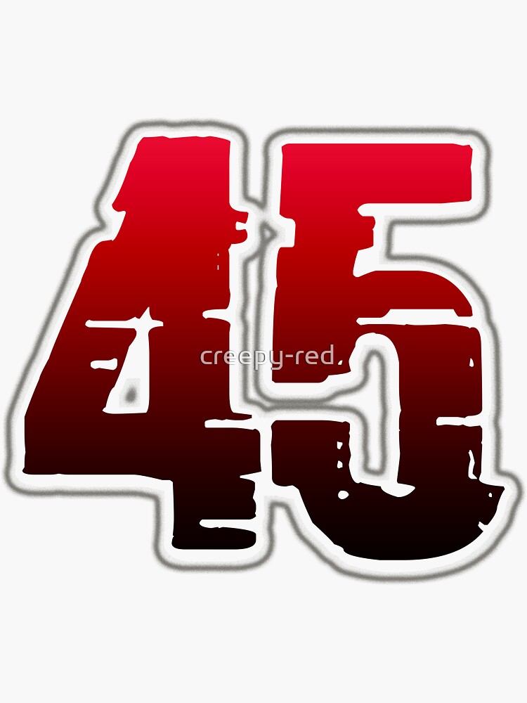 "Creepy Red Number 45" Sticker For Sale By Creepy-red | Redbubble