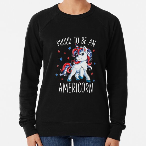 Americorn Unicorn 4th of July Lightweight Sweatshirt