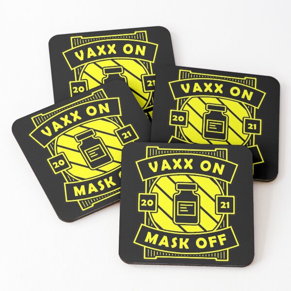 Item preview, Vaxx On Mask Off - Funny Vaccine Motivation (Black and Yellow Design) designed and sold by DrawingBoard.