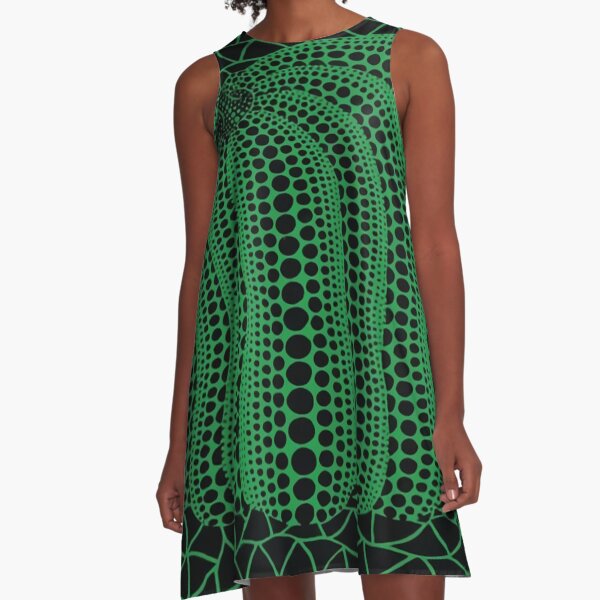 Green Pumpkin Yayoi Kusama A-Line Dress