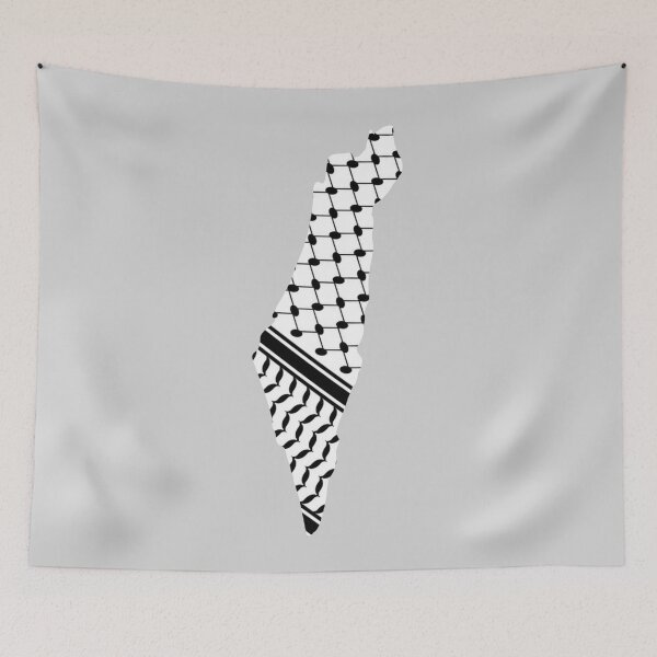 Item preview, Palestinian map with Hatta Kufiya Pattern  designed and sold by Budoorsaeedoo.