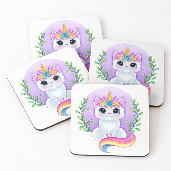 Item preview, Rainbow Unicorn Kitty designed and sold by DrawingByMegan.