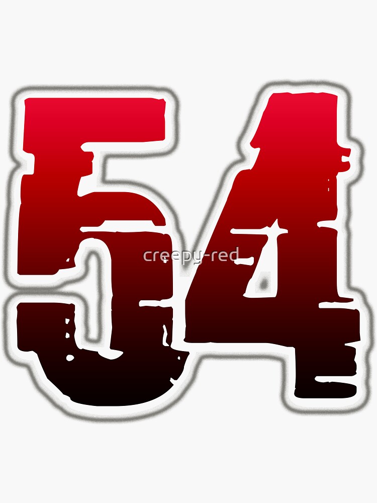 "Creepy Red Number 54" Sticker For Sale By Creepy-red | Redbubble