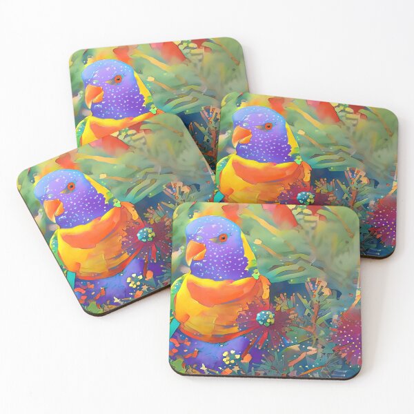 Item preview, Rainbow Lorikeet with Crimson Bottlebrush designed and sold by Kestrelle.