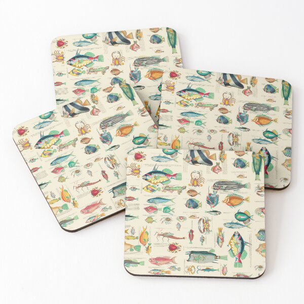 Item preview, Multicolor Vintage Fish And Sea Life Pattern designed and sold by artsandsoul.
