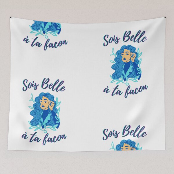 Item preview, Be beautiful in your own way - popular french quotes theme gifts (blue) designed and sold by RebelliousRosee.