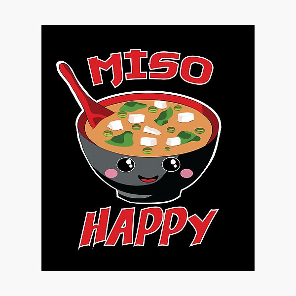 Item preview, Miso Happy - Funny Japanese Food designed and sold by TheInkElephant.