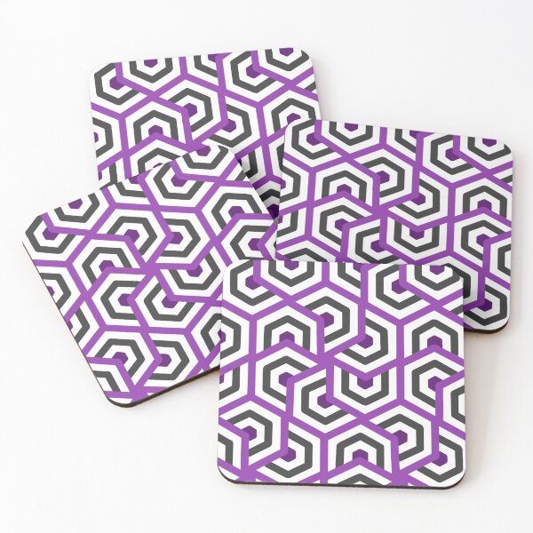 Item preview, Geometric Hexagons Purple & Grey designed and sold by CasDoodles.