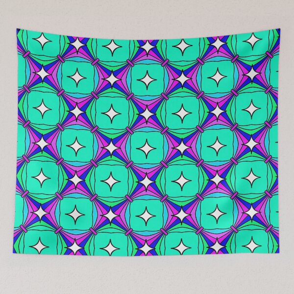 Item preview, Block Chain Blue Green Purple with Twinkles Pattern designed and sold by Sector18.