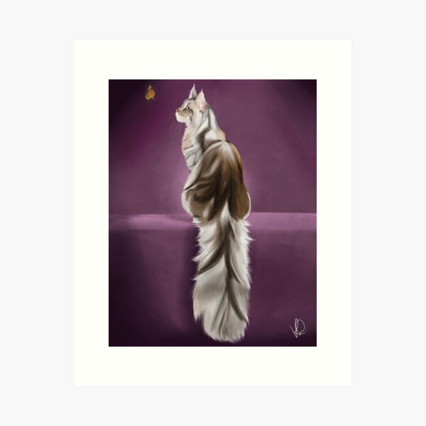 Cat and Butterfly Art Print