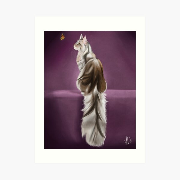 Cat and Butterfly Art Print