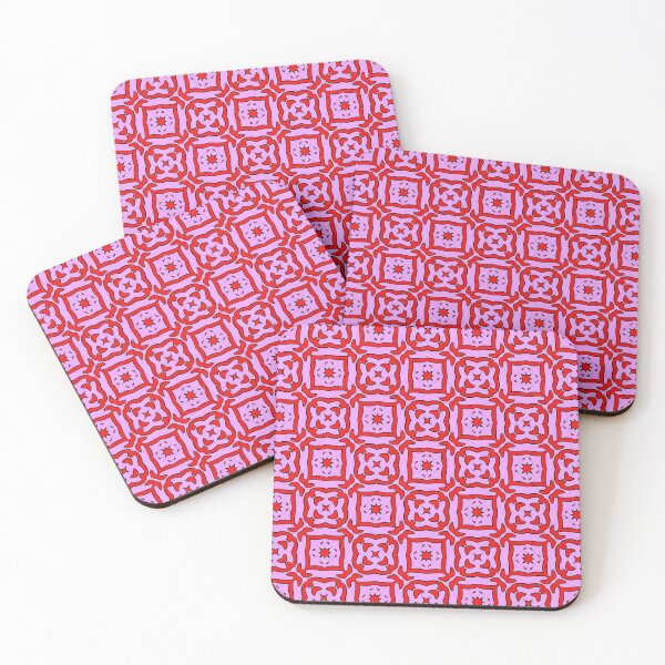 Item preview, Ninja Stars Red and Pink Doodle Pattern designed and sold by Sector18.