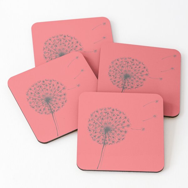 Item preview, Dandelion Clock in Coral and Grey designed and sold by Maddy Bennett.