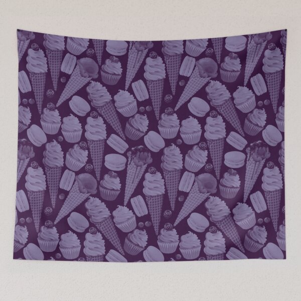 Item preview, Icecream Pattern Violet designed and sold by artsnuyenn.