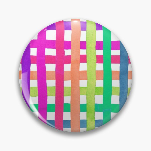 Item preview, Neon rainbow watercolour stripe gingham pattern designed and sold by suzzincolour.