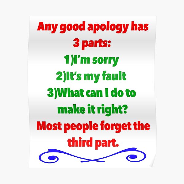 Funny Apology Posters Redbubble