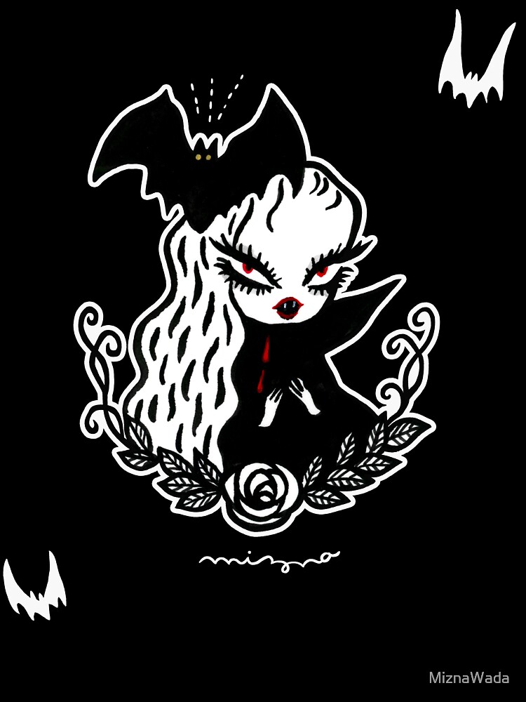 Thumbnail 7 of 7, Oversized T-Shirt, Lady Vamp - for dark color designed and sold by MiznaWada.