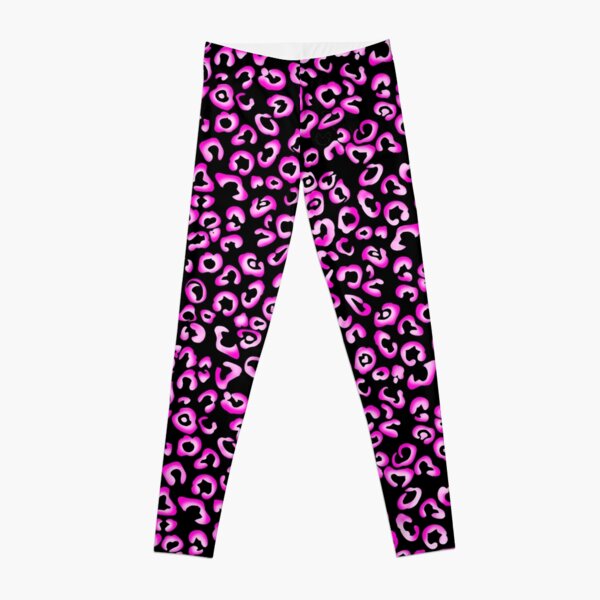 Pink Leopard Leggings for Women, Yoga Leggings, High Waisted Leggings, Cute Printed  Leggings, Kawaii Clothing, Harajuku Clothing, Rave Wear 
