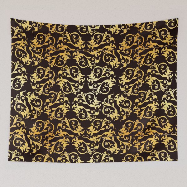 Item preview, Floral pattern Design tapestry gold for apparel and home decor designed and sold by Sunnyhova.