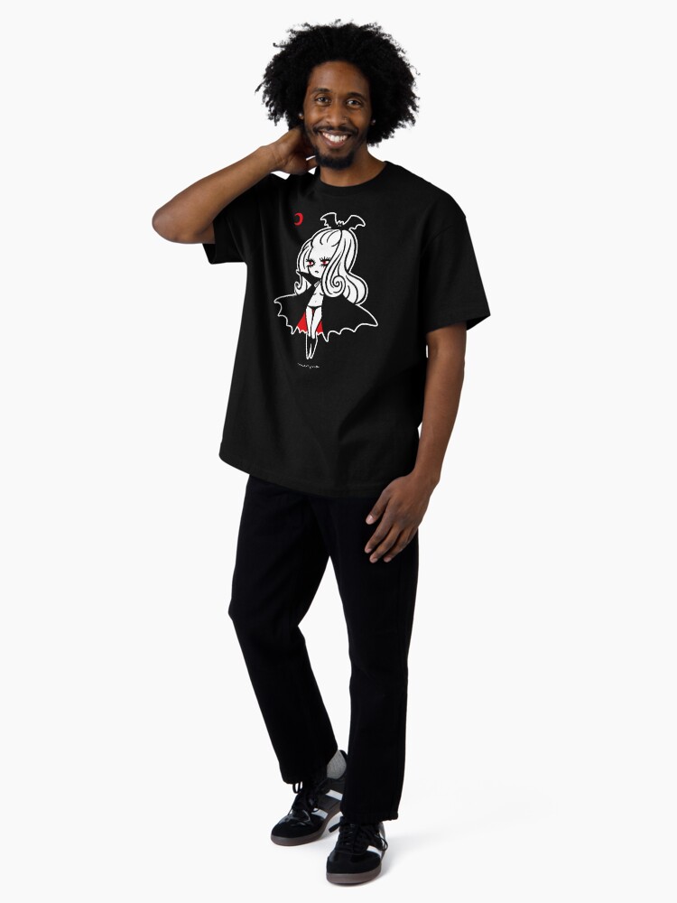 Thumbnail 4 of 7, Oversized T-Shirt, Vampire Girl - for dark color designed and sold by MiznaWada.