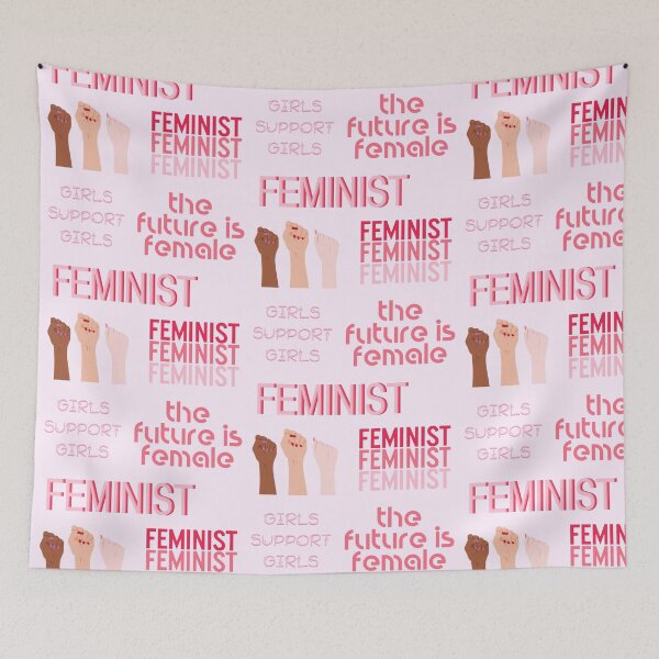 Item preview, Feminist magnet / sticker pack // pink on pink designed and sold by Peach T.