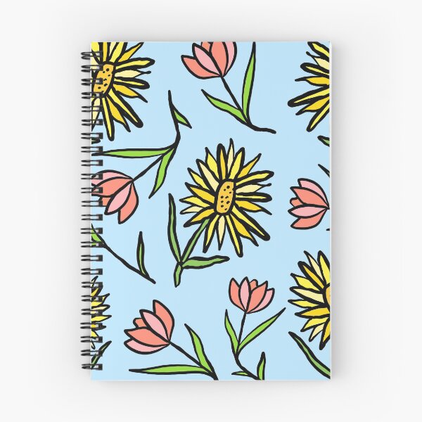 Item preview, Tulips and Sunflowers in blue illustration designed and sold by valdegilde.