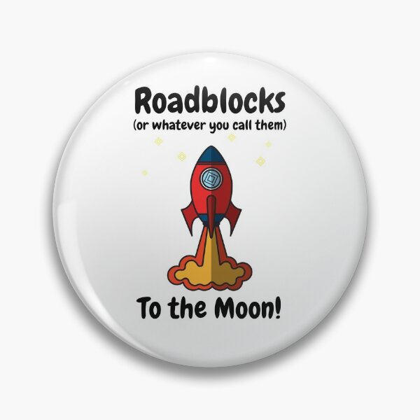 Item preview, Roadblocks to the moon! - funny cryptic crypto design - light colours designed and sold by SimplePlain.