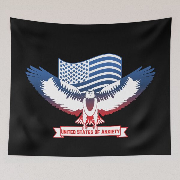 Item preview, United States of Anxiety with Flag and Eagle designed and sold by CaitU.