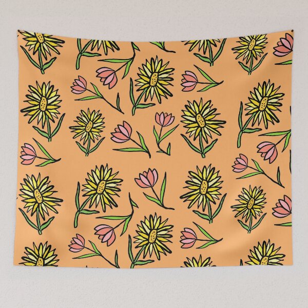 Item preview, Tulips and Sunflowers in orange illustration designed and sold by valdegilde.