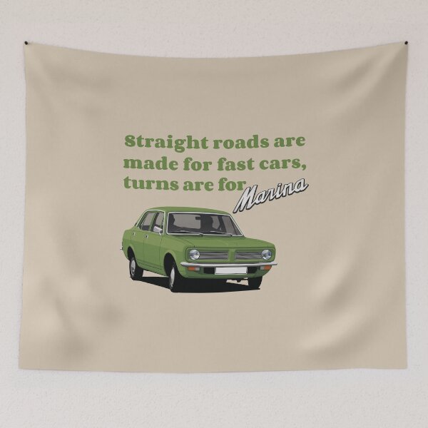 Item preview, Straight roads are made for fast cars, turns are for Morris Marina - green designed and sold by knappidesign.