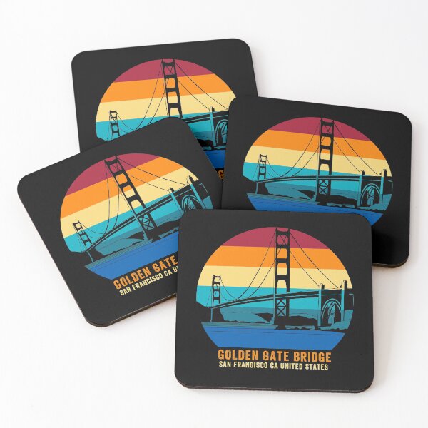 Item preview, Golden Gate Bridge, San Francisco, CA, United States retro sunset designed and sold by Happy-PrintZ.