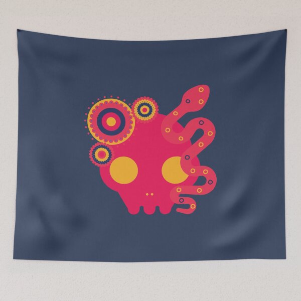 Item preview, Vivid Skull and Snake - in Deep Ocean Blue designed and sold by GUDIJA.