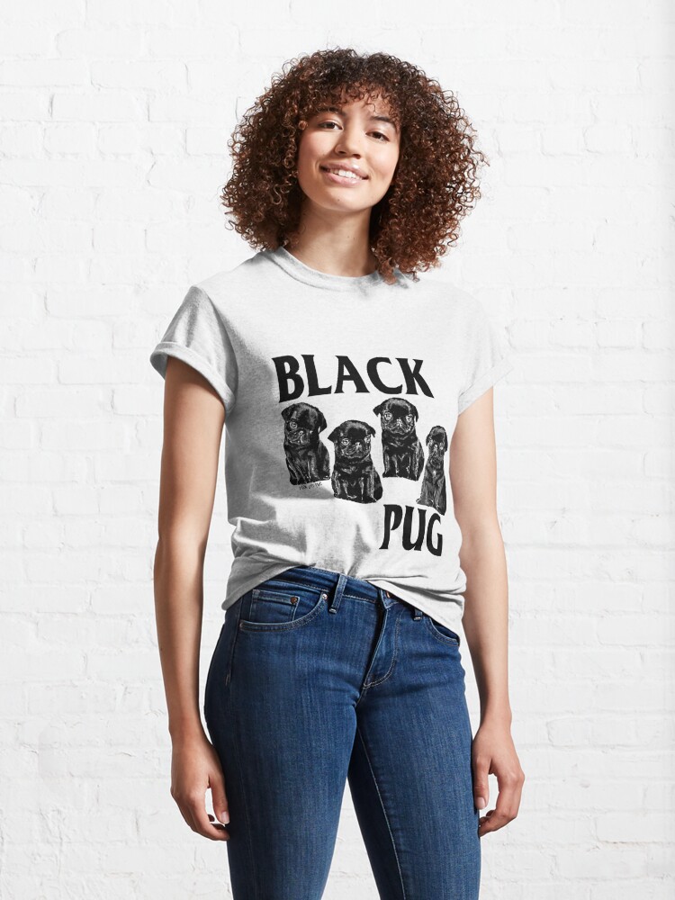 Alternate view of black pug Classic T-Shirt