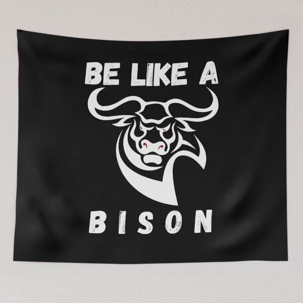 Aperçu de l'œuvre Soyez comme un bison Strong Cool Design T-shirt noir créée et vendue par LJ4EVER.
