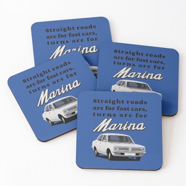 Item preview, Straight roads are for fast cars, turns are for Morris Marina - white designed and sold by knappidesign.