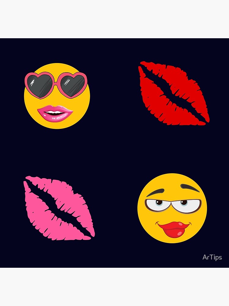 "Süße Lippen Emoji" Poster von ArTips Redbubble